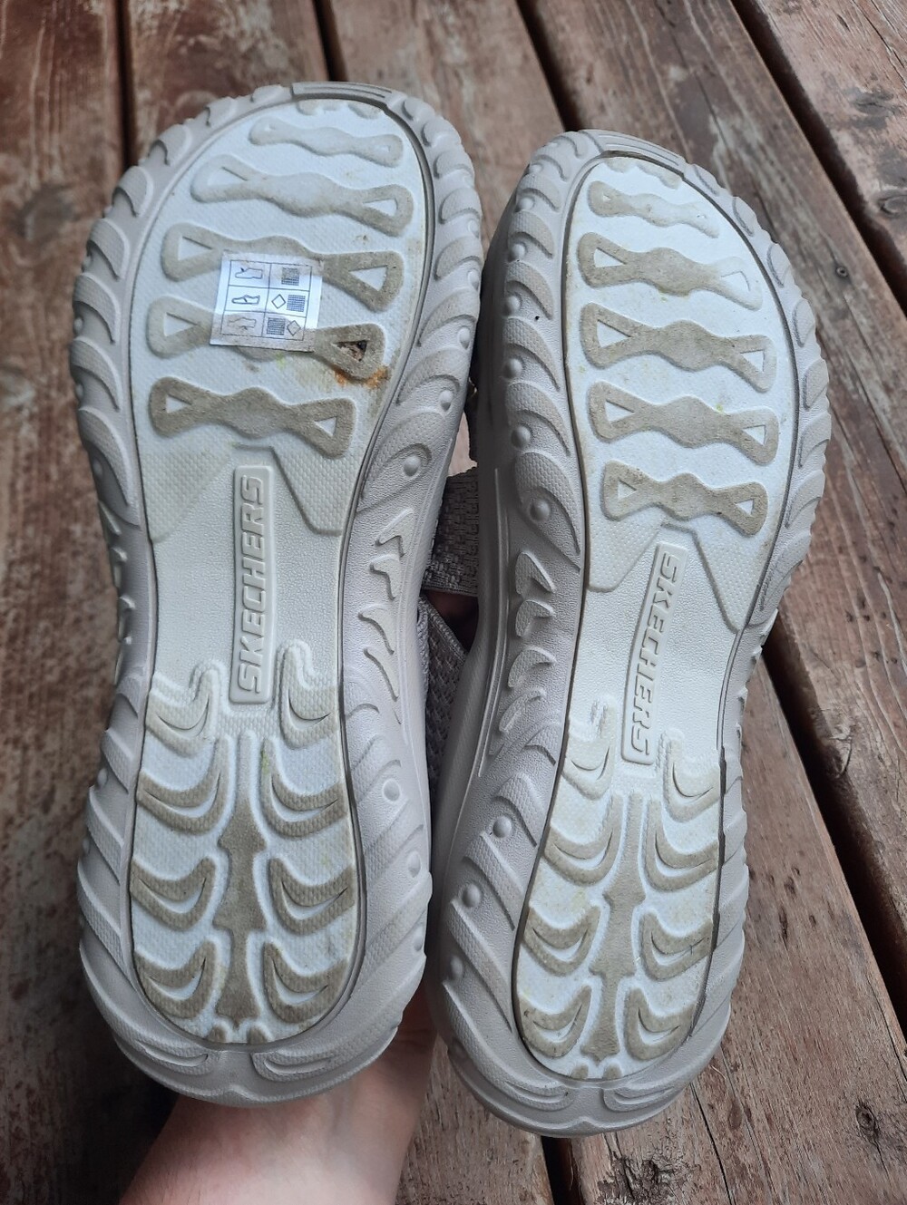 Skechers Luxe Foam Strappy Criss-cross Slide Sandals Taupe Comfort Sole Size 8 - Picture 12 of 15